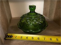 Green candy dish