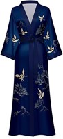 P4332  AMITOFO Silk Kimono Robe, Silky Floral Bath