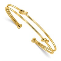 14K- Polished Knot Cuff Bangle