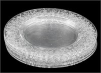 (5) Steuben Engraved Glass Plates