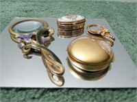 Small Gold Tone Vanity Accessories