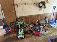 Air Compressor, Pressure Washer, Tools