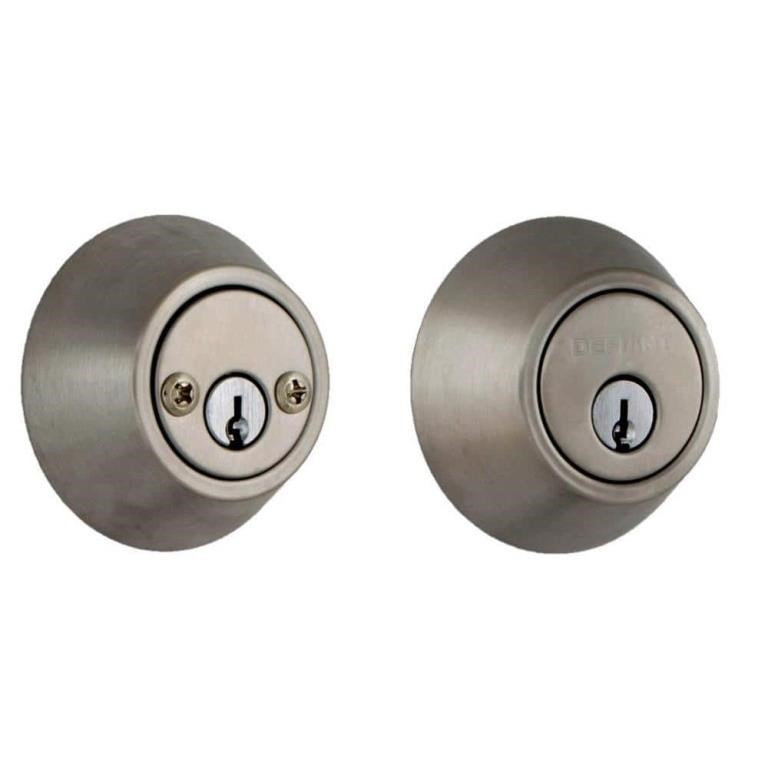 C2439  Defiant Satin Nickel Double Cylinder Deadbo