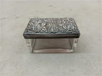 Sterling and glass trinket box