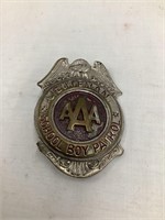 School Boy Patrol Tin Badge, 2 1/2”T