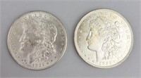 2 1921 90% Silver Morgan Dollars.