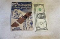 antique CUB Mini Hunting Knife on card