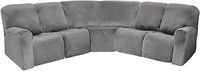 Velvet Stretch Reclining Couch Covers 5 Seat