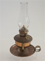 VTG ANTIQUE 50S COPPER BEDSIDE TABLE GAS LAMP