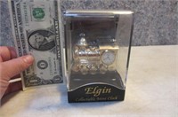 New ELGIN mini 3" TRAIN Brass Clock