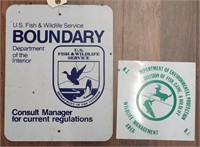 Pair of Single-Sided "Fish & Wildlife" Signs