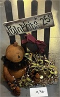 Vtg Halloween pumpkin with sign 16x24
