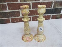 Pair of Marble Candle Holders