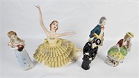 Ceramic Figure Lot / Lace Chipped