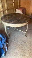 Round Faux Marble on Metal Base Breakfast Table