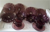 Amethyst Glass Colony bowls and saucers