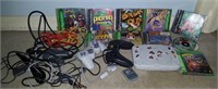 Sony PlayStation with games and 2 controllers,