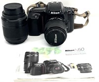 Vintage Nikon N50 Camera & 2 Lenses