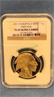 2011 buffalo $50 coin marked .9999 fine gold, NGC