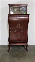 Art Nouveau Antique Mahogany Music Cabinet Mirror