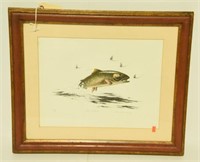 Lot #202 - “Trout Time” frame print by Tom