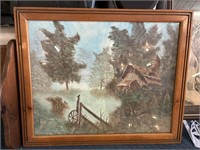 Vintage picture in frame 18” x 22”