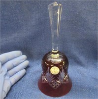 pretty red etched glass bell (lead crystal)