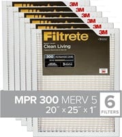 Filtrete Clean Living Dust Filter 20x25x1  6-Pack