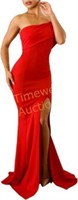 BLENCOT Women's Red Gown  Medium