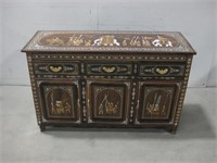 18"x 47.5"x 29" Natural Rosewood Inlayed Cabinet