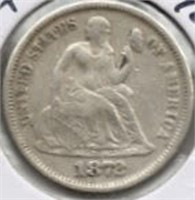 1872 Seated Liberty Dime