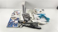 Wii Console with Accessories and two games tested