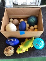 G) box of balls, and other toys contains mini