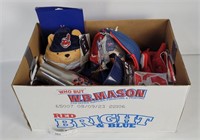 Box Of Assorted Mlb Indians Items