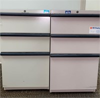 2 Rolling Metal Storage Filing Cabinets