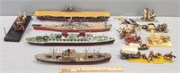Model Ships & Toy Figure Scenes Lot Collection
