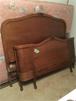 vintage full size bed frame, w/mattress