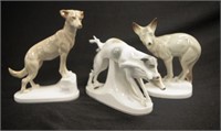 Three various Japanese ceramic dog figures