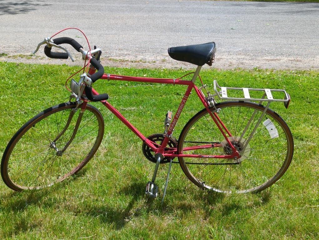Vintage Red Huffy Trans American 12:Speed Bike,
