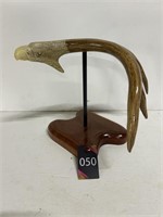 Eagle Carved From Antler 7"x5"x9"H