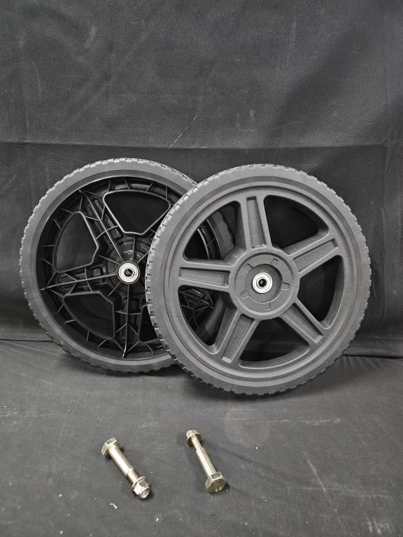 Set of hard plastic tires. Approximately 14"