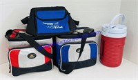 Lot of (3) Lunch Coolers & Water Jug