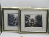 2 FRAMED COTTAGE COUNTRY PRINTS