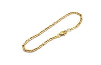 Yellow gold double scroll chain bracelet