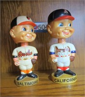 2 - BOBBLE HEADS, ORIOLES & ANGELS (OLD LOT #504)