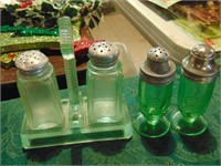(2) Green Dep. Salt & Pepper Sets