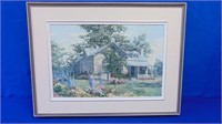 Keirstead Framed Print " Delphiniums 33" X 25"