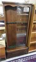 Pine 8 gun capacity gun cabinet with dual sliding