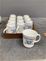 11 Corelle Blue Heart Cups