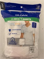 3 PACK OF GILDAN MENS V-NECK SHIRTS LARGE